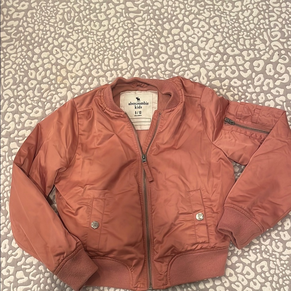 Abercrombie Kids Pink satin bomber Jacket